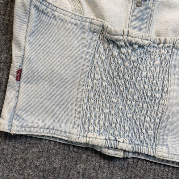 Levi’s Womens XS Button Down Denim Slim Fit Halter Top Janeesah Light Wash NEW - Picture 6 of 12